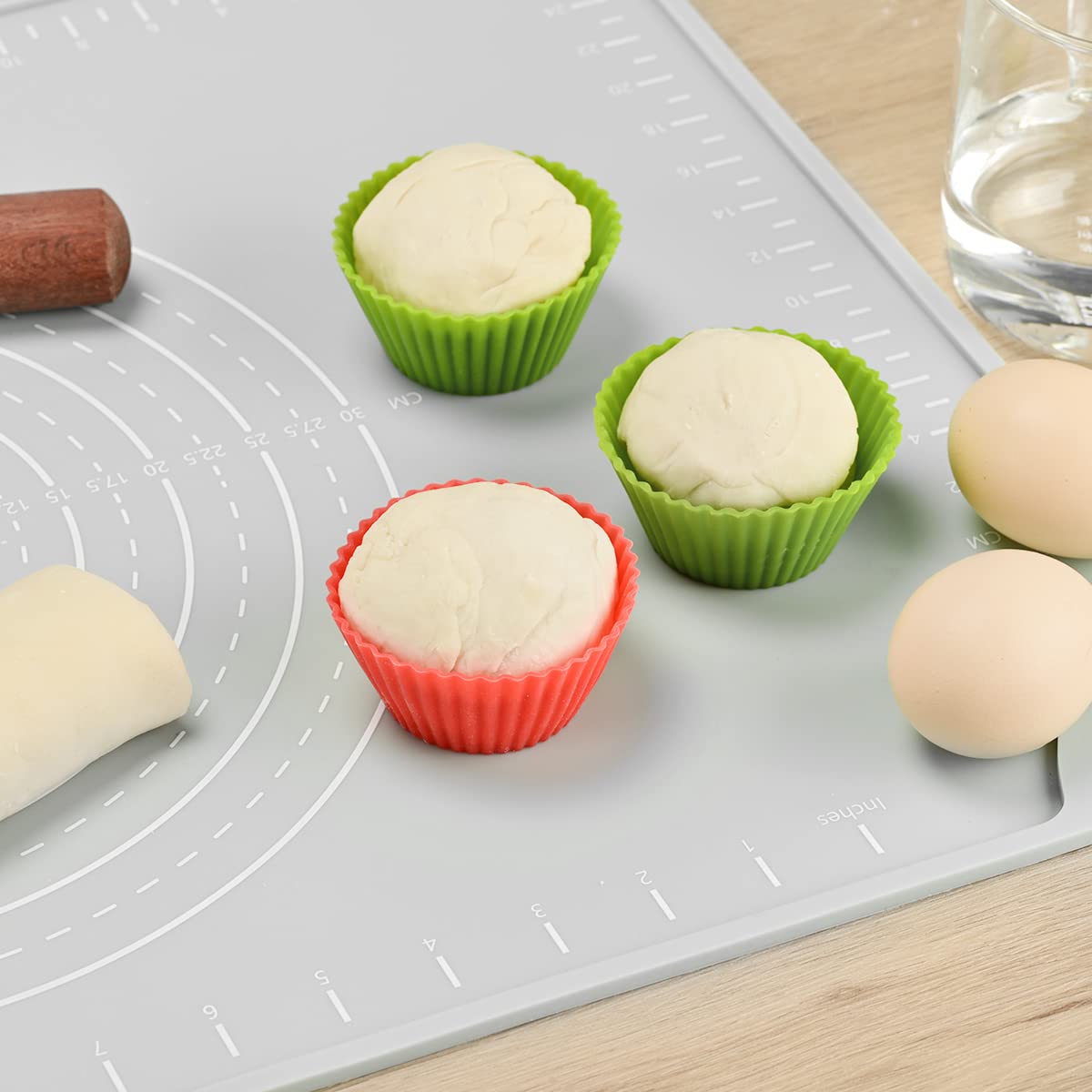 24x16 Inch Extra Thick Non-Stick Silicone Baking Mat - Food Grade Pastry Dough Rolling Mat with Raised Edges for Cookies, Pies & Bread Making | Perfect for Home Bakers & Professional Kitchens