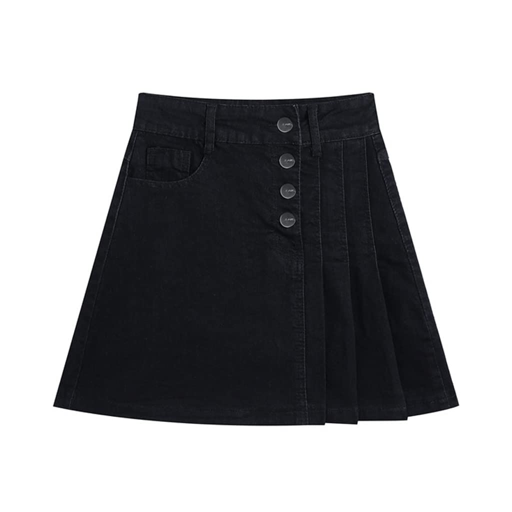 Elegant Black High Waist Pleated Skirt - Summer Casual Short Skirt for Women (Size S) | Perfect for Office Wear, Date Nights & Summer Outfits