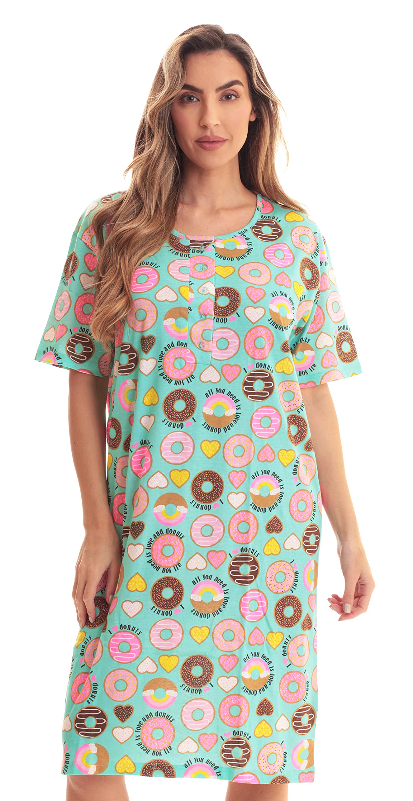 Just Love Women's Short Sleeve Nightgown - Soft Sleep Dress for Summer & Lounge Wear - Perfect for Bedtime, Relaxing at Home & Vacation