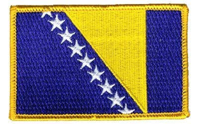 Bosnia Iron-on Embroidered Patch - Custom DIY Sewing Badge for Jackets, Hats, Bags - Vintage Style Applique for Clothing & Accessories - Perfect for Denim, Backpacks & DIY Crafts