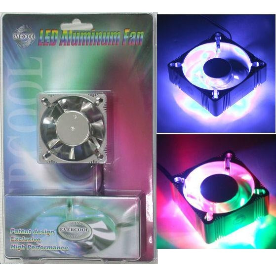Evercool 60x60x25mm RGB LED Aluminum Cooling Fan - High Performance PC Case Cooler for Gaming Computers, Workstations & Electronics Cooling