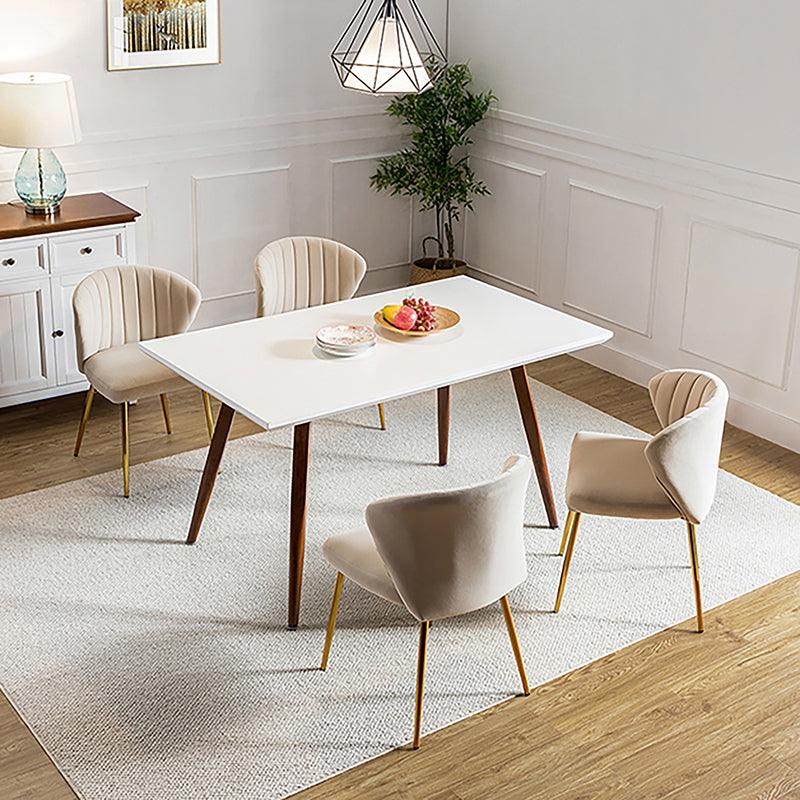 Modern Dining Chairs Set of 4 - Mid Century Metal Leg Side Chairs for Kitchen, Dining Room & Office - Aruna Contemporary Upholstered Seating