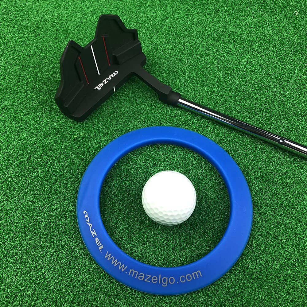 MAZEL Golf Putting Cup & Ring - Indoor/Outdoor Golf Training Aid for Accuracy & All-Direction Practice | Perfect for Home, Office & Backyard Putting Practice
