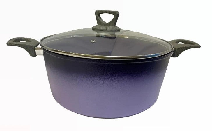 NEWARE 10-Piece Purple Terracotta Cookware Set with Griddle - Large Capacity Clay Pot Cooking Kit for Stovetop & Oven Use - Perfect for Stews, Soups, and Traditional Mexican Dishes
