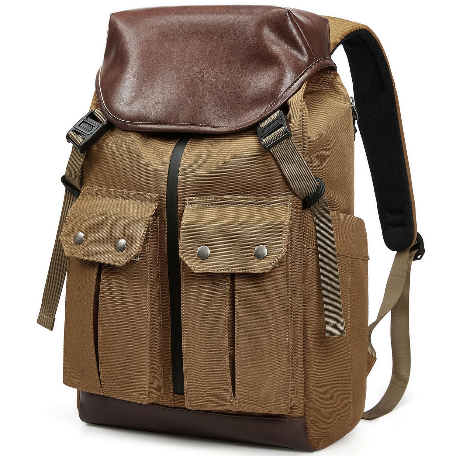 Vintage Waterproof Travel Laptop Backpack for Men & Women - 15.6 Inch College Carry On Backpack (Yellow) - Perfect for Business Trips, Commuting & School Use