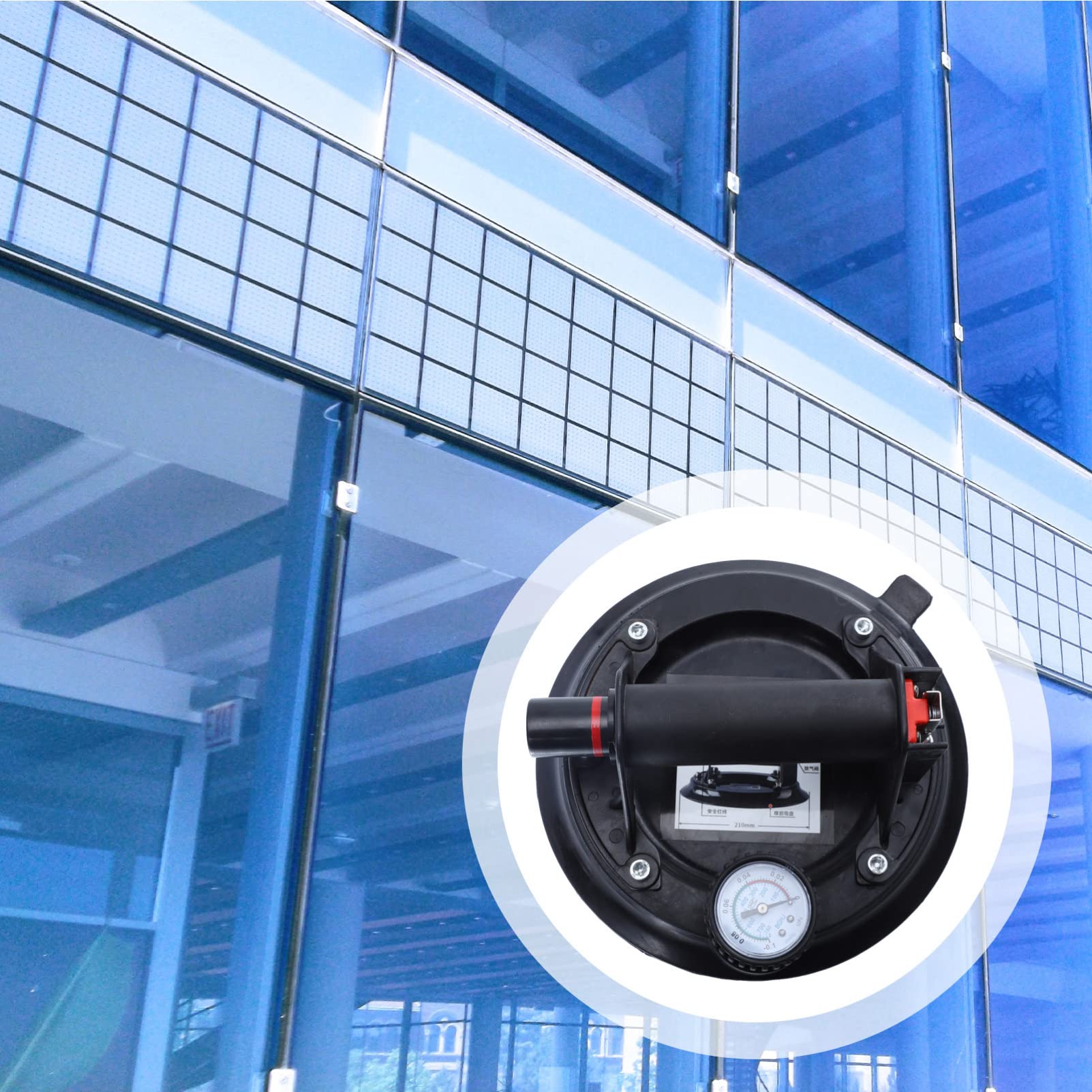 DOITOOL Tile Suction Cup - Heavy Duty Vacuum Lifter with Pressure Gauge for Granite, Glass & Ceramic Tile Lifting - Perfect for Window Replacement, Construction & Industrial Use