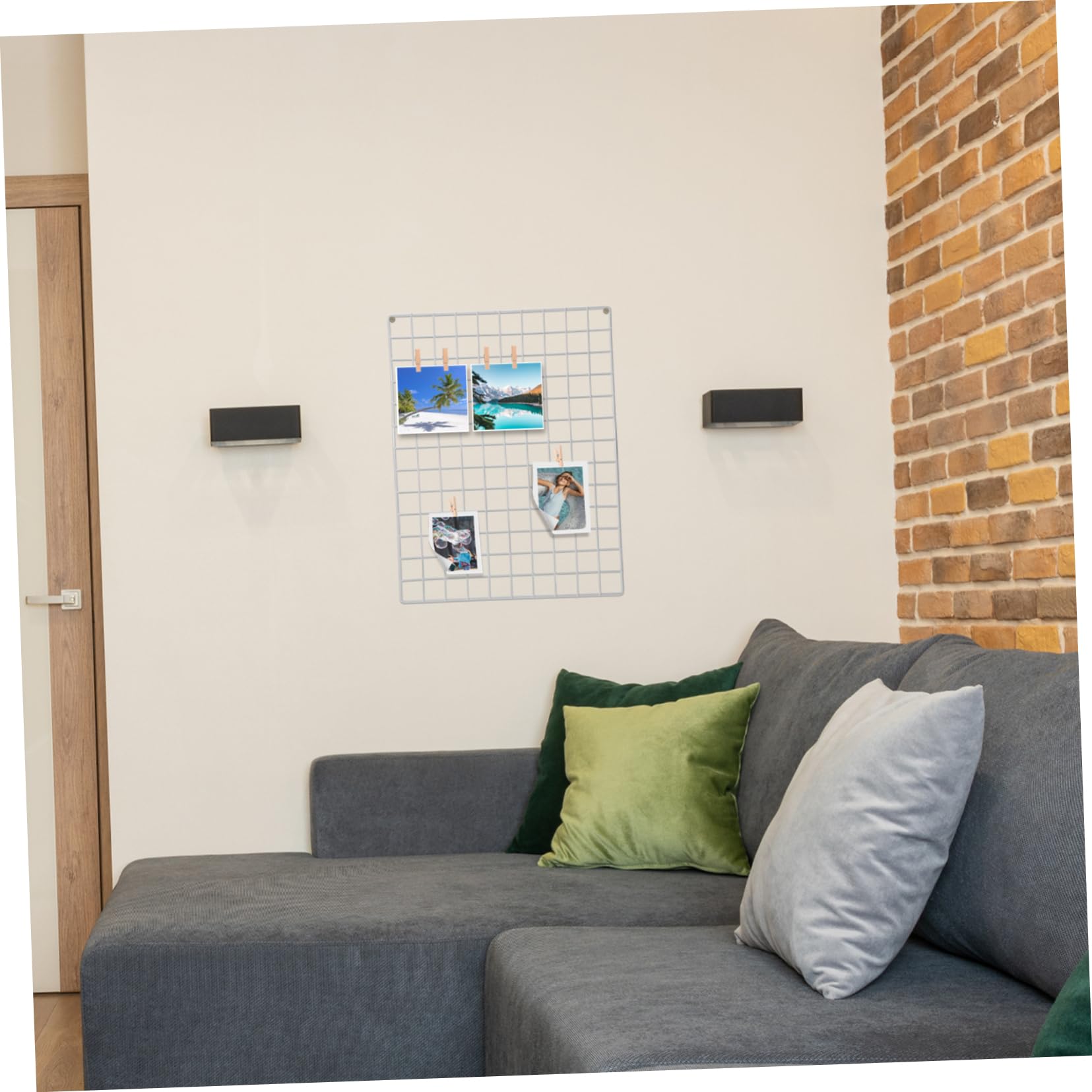 Cabilock Metal Wire Grid Photo Display Panel - Wall Decor Mesh Grid for Photos, Art, and Notes - Perfect for Home, Office, and Dorm Room Organization
