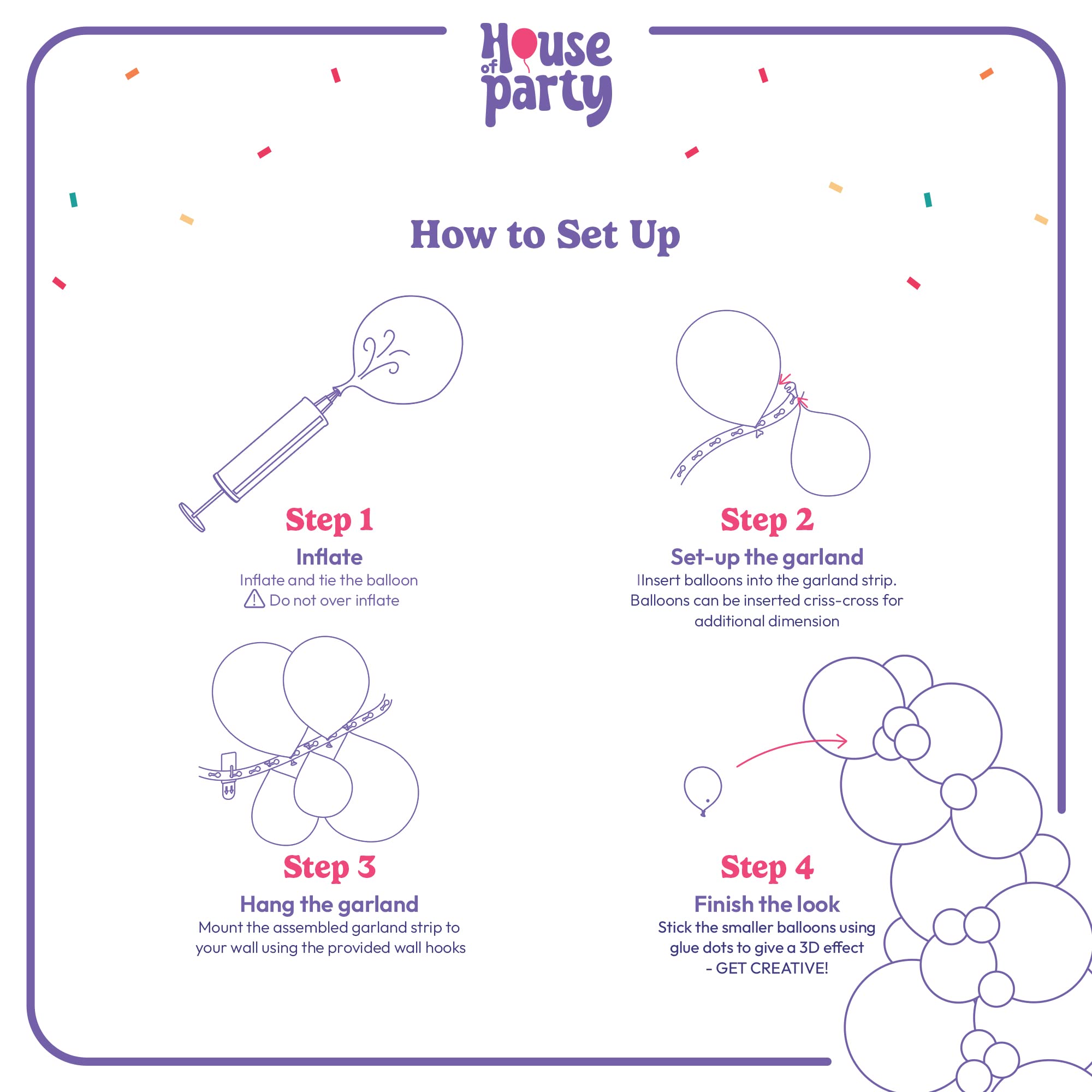HOUSE OF PARTY Rose Gold Balloon Arch Kit - 160 Pcs | White, Pink, Silver Confetti & Dusty Rose Gold Balloons Garland for Graduation, Wedding, Baby Shower, Bridal Party Decor | Photo Booth Backdrop, Birthday Celebration, Anniversary Decorations