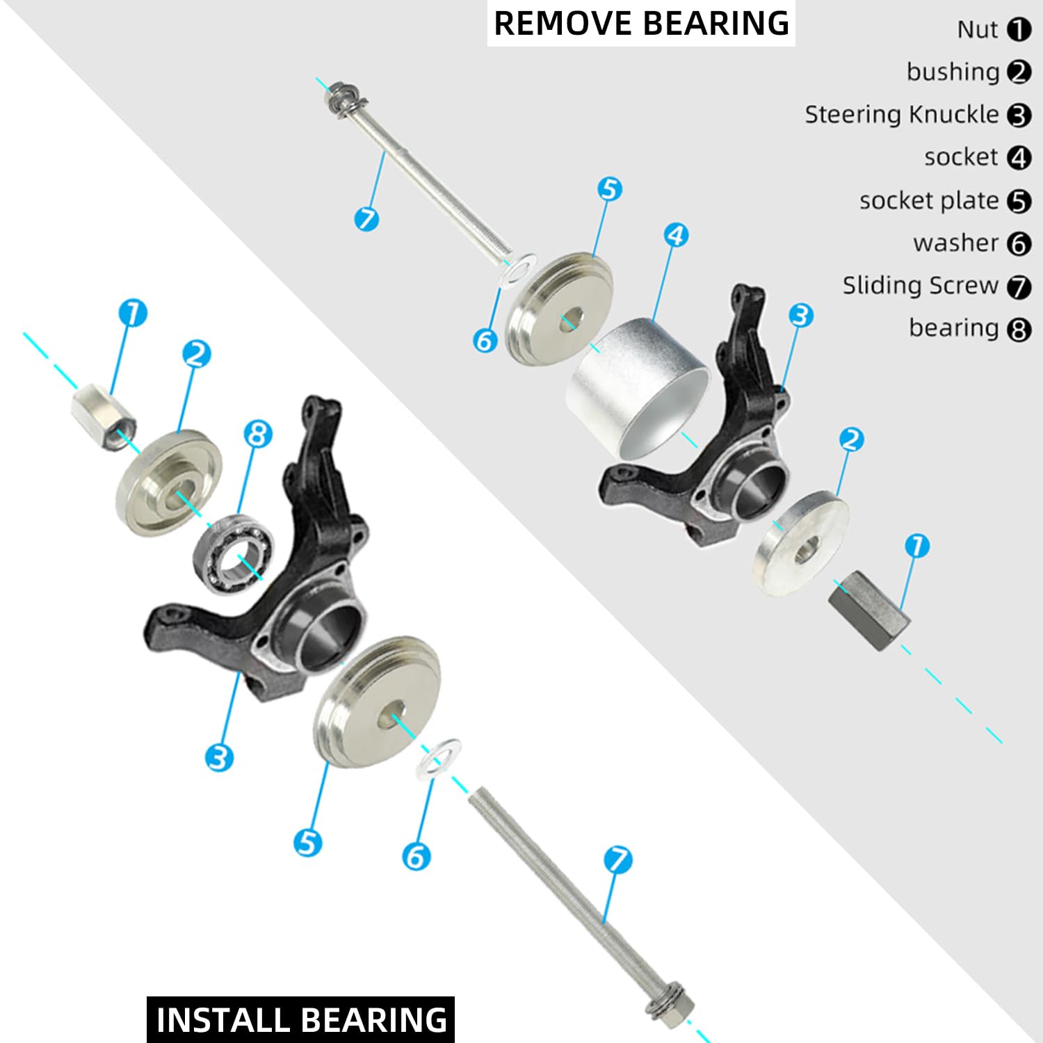 DPTOOL 31-Piece Universal Wheel Bearing Press Kit - Front Wheel Drive Bearing Removal & Installation Tool Set for Cars, Trucks & SUVs - Perfect for DIY Auto Repair & Maintenance