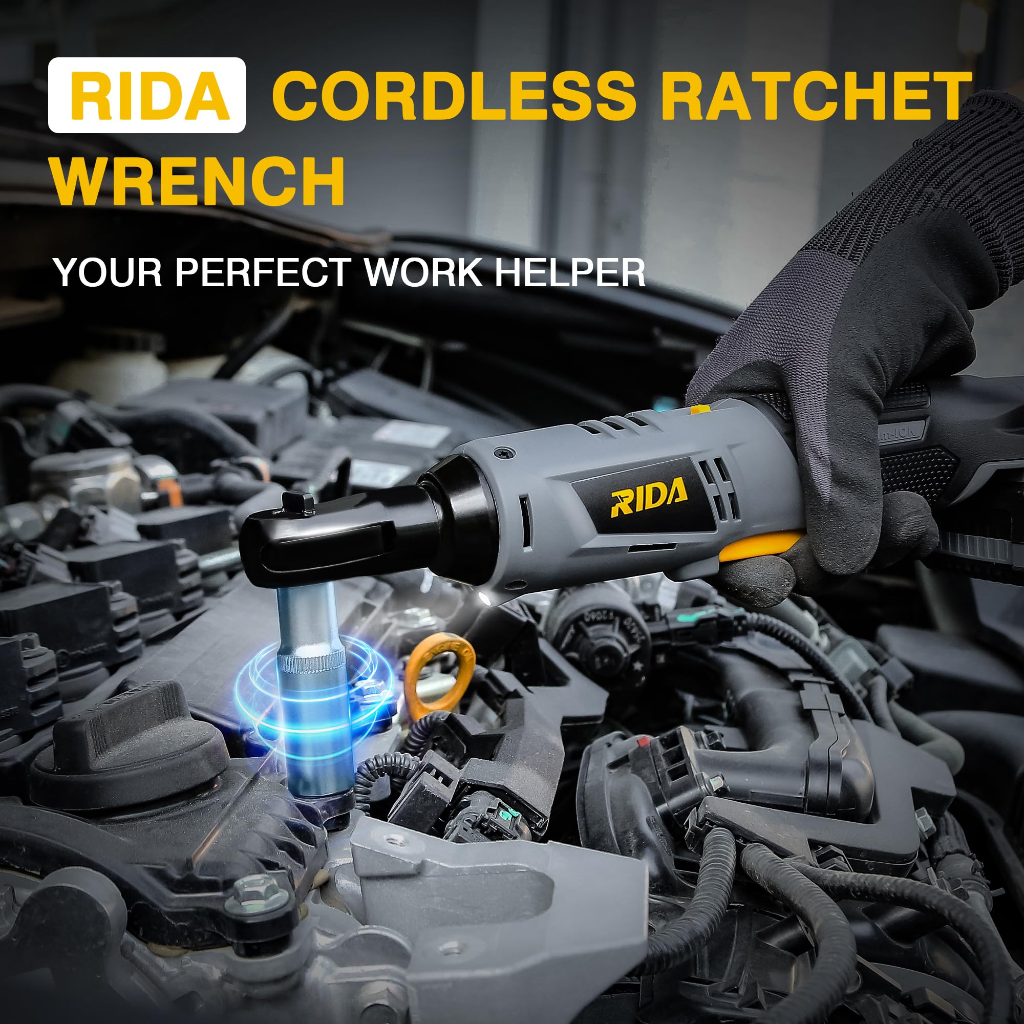 20V Cordless Ratchet Wrench Set - 60N.m Torque 3/8