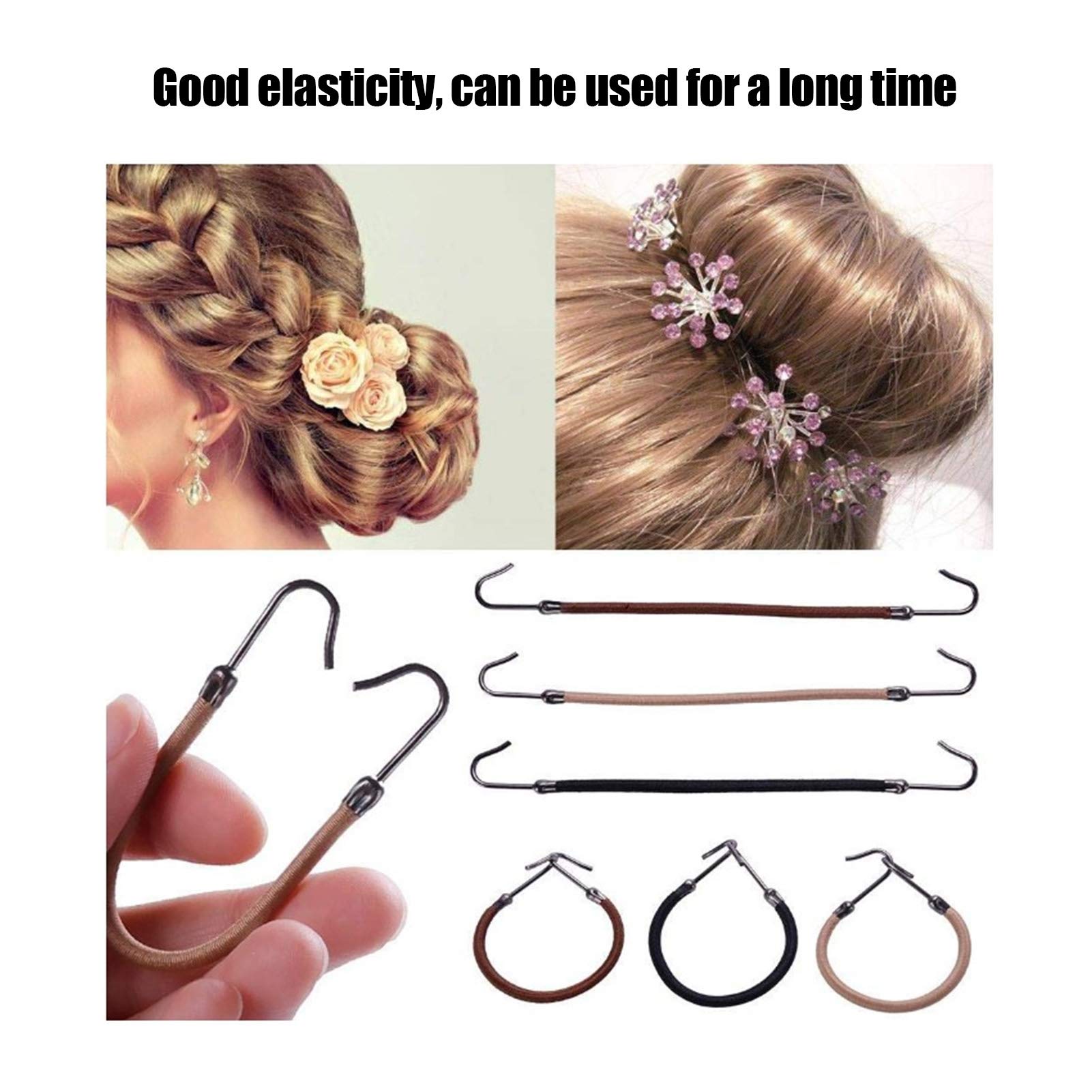 20pcs Hair Bungee Cords with Hooks - Stretchable Ponytail Holders for Women & Girls - No Damage Elastic Hair Ties for Running, Yoga, Workout and Daily Styling