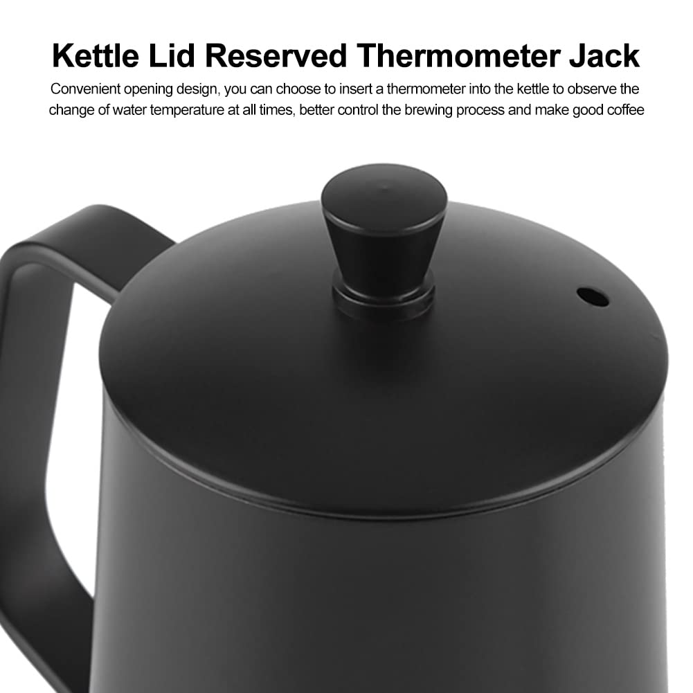Bewinner 550ml Stainless Steel Gooseneck Coffee Kettle with Lid - Precision Pour Over Coffee Maker for Stovetop, Home Kitchen & Coffee Shops - Ideal for Pour Over, French Press & Tea Brewing