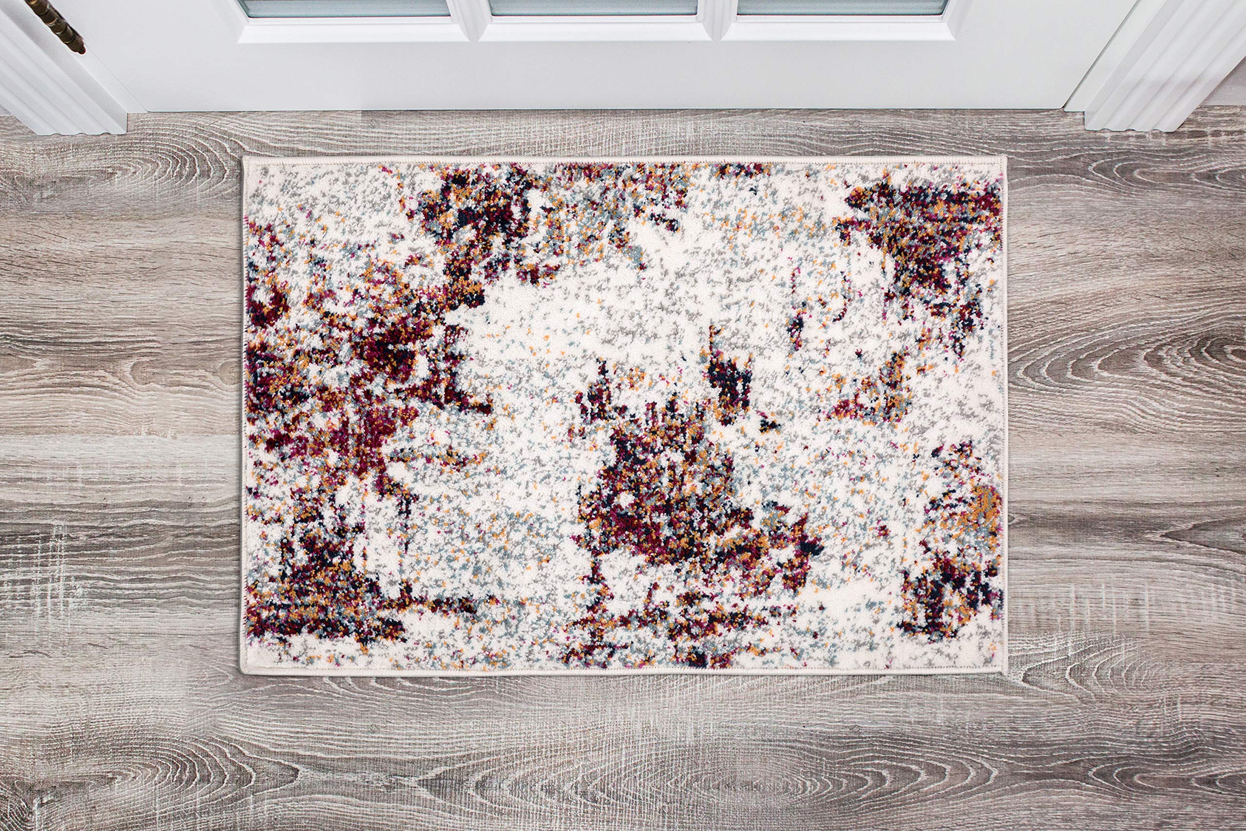 Modern Abstract Design Area Rug 2' x 3' Multi-Color Non-Slip Living Room Carpet - Perfect for Bedroom, Dorm, Office & Home Decor