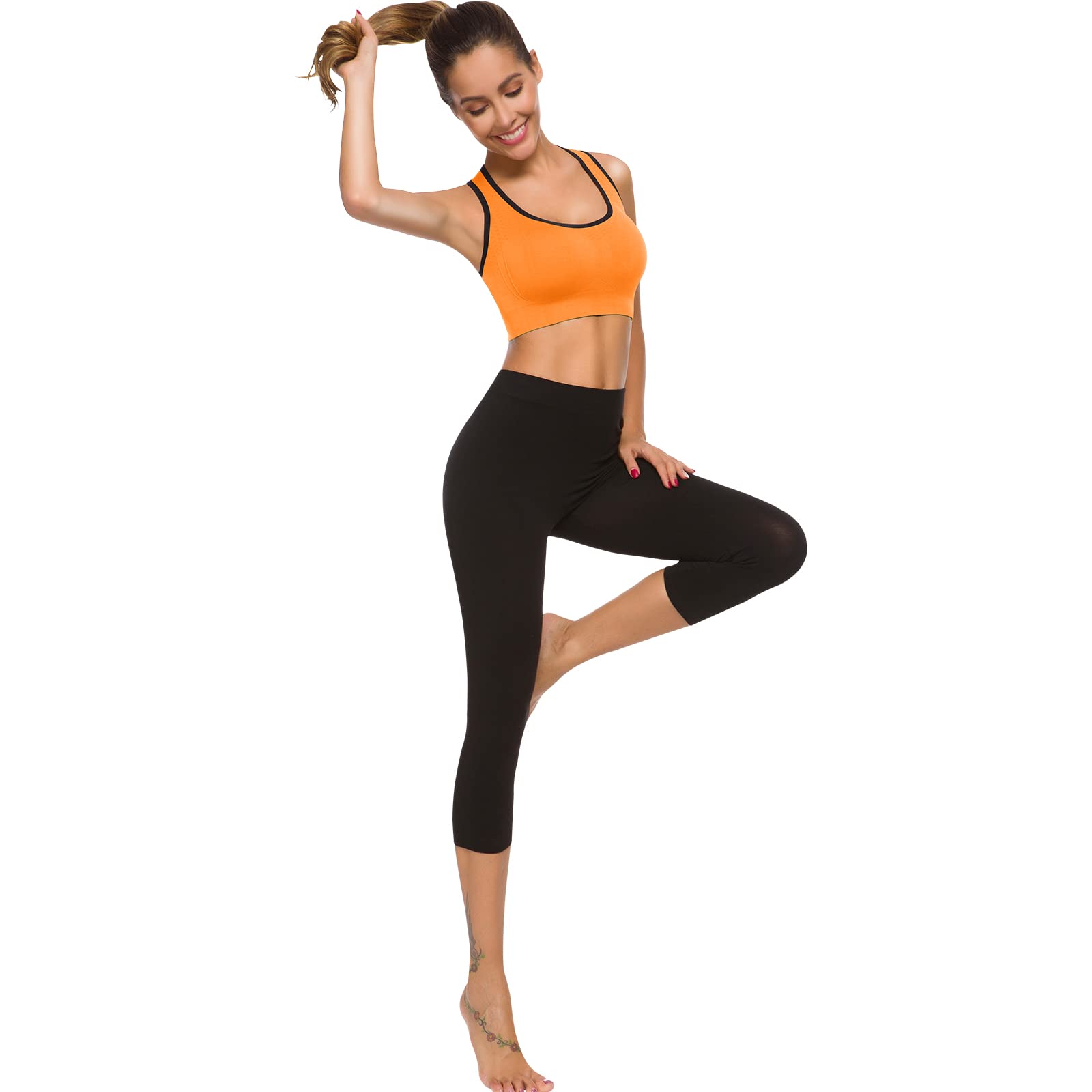 TOBWIZU Women's Medium Support Sports Bras with Pocket - Yoga, Gym & Workout Activewear for Running, Fitness & Training