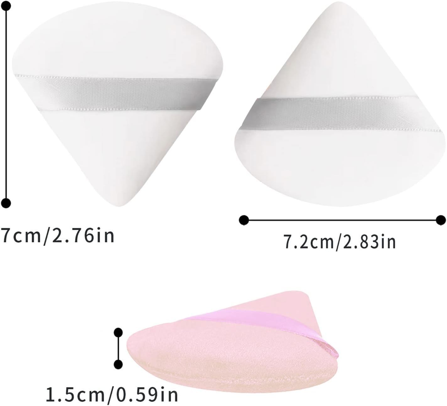 6-Piece Soft Triangle Powder Puffs - Premium Makeup Sponges for Loose Powder, Foundation & Body Cosmetics | Beauty Blender Tools in Multicolor | Perfect for Professional Makeup Application & Travel Touch-Ups
