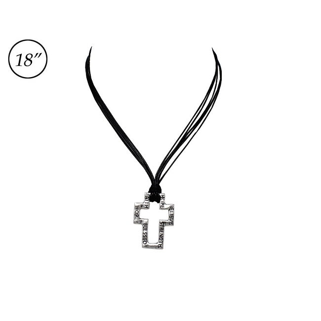 Silver Inspirational Cross Necklace Set - Elegant Religious Jewelry for Women, Perfect for Church, Weddings & Everyday Wear