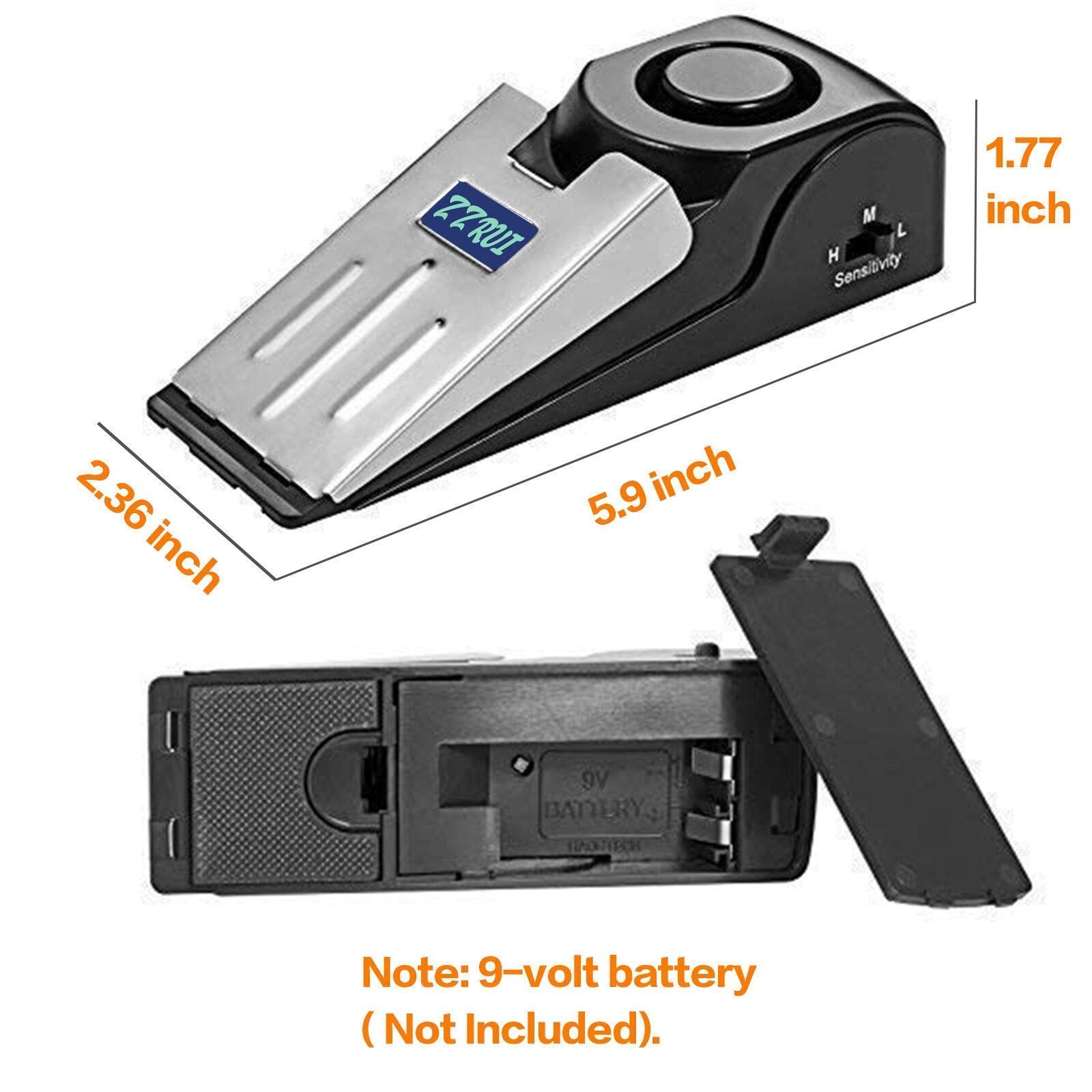ZZRUI Upgraded Door Stopper Security Alarm - 120dB Loud Portable Door Stop Alarm for Travel, Home, Apartment & House Protection (1 Pack) | Perfect for Hotels, Dorms & Airbnb Safety