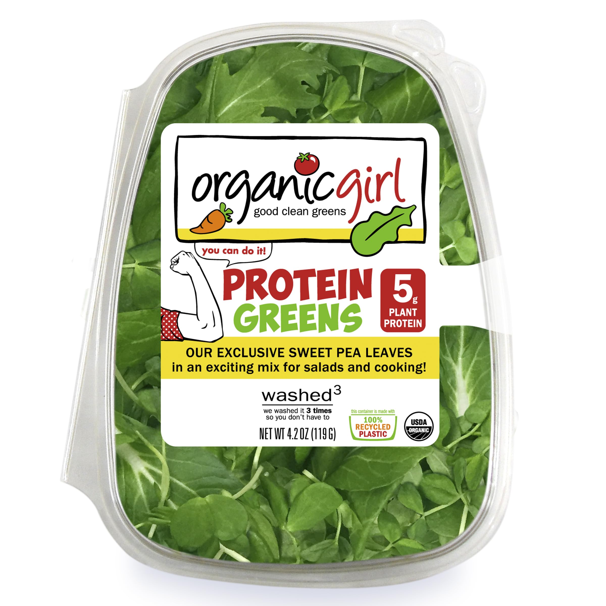 Organicgirl Protein Greens Powder - 4.2 Oz | Plant-Based Superfood Blend for Smoothies, Shakes & Healthy Drinks | Vegan, Gluten-Free & Non-GMO | Boost Energy & Nutrition for Active Lifestyles