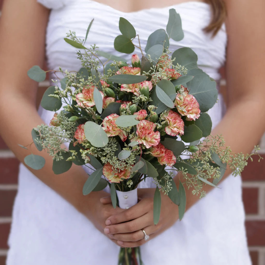 300 Pcs Carnation Artificial Flowers DIY Wedding Bouquet Kit - Bulk Silk Flowers for Bridal Bouquets, Centerpieces, Home Decor, and Event Arrangements