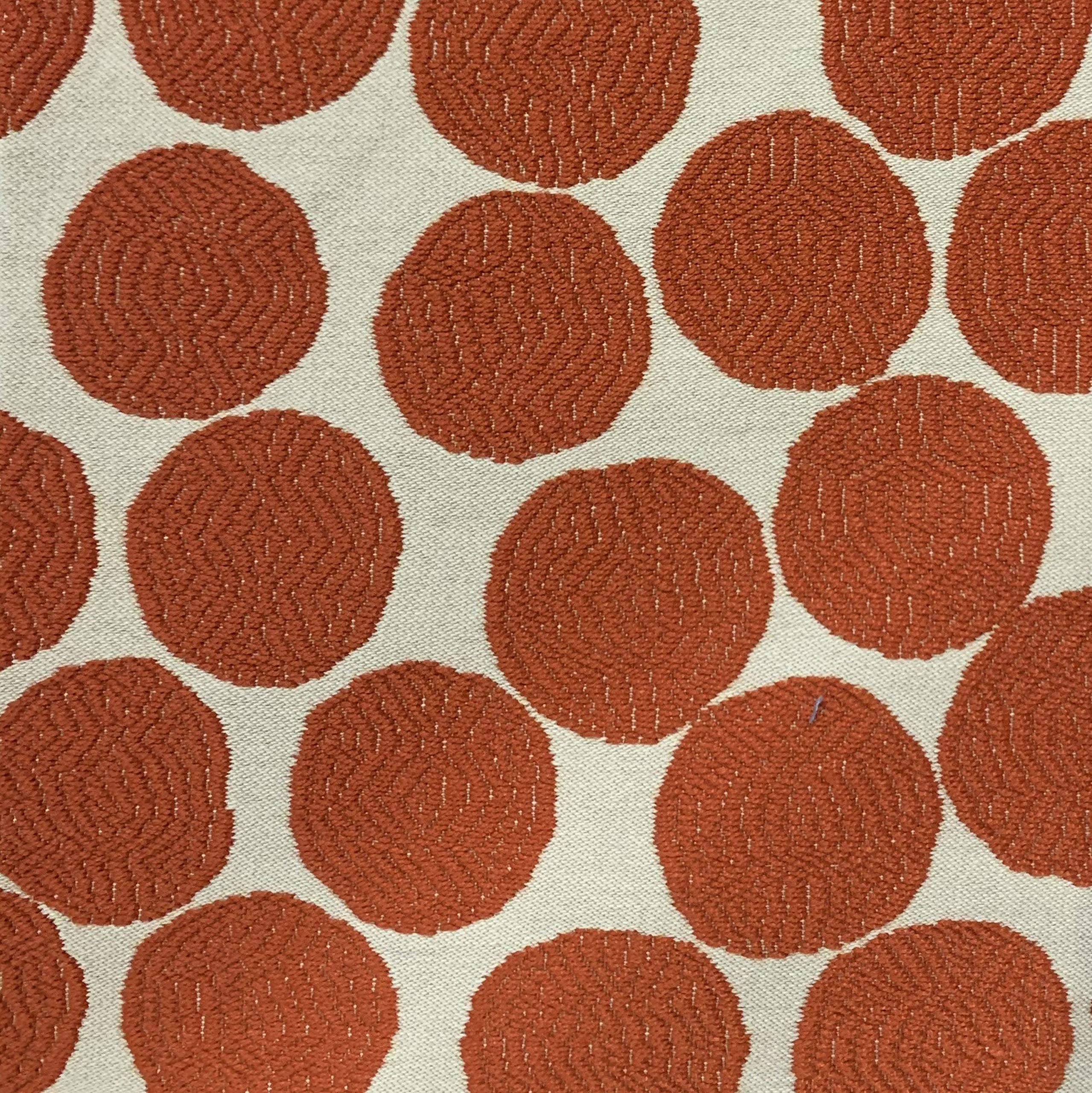 Luxury Double-Sided Throw Pillow 20x36 Inches - Plutus Tomato Dot Design in Red & Beige for King Size Bed, Sofa & Living Room Decor