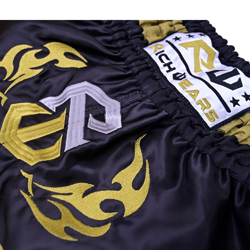 RICHWEARS USA Muay Thai Shorts - Premium Martial Arts Trunks for MMA, Grappling & Gym Training - Breathable & Durable Fightwear for Combat Sports & Fitness Workouts