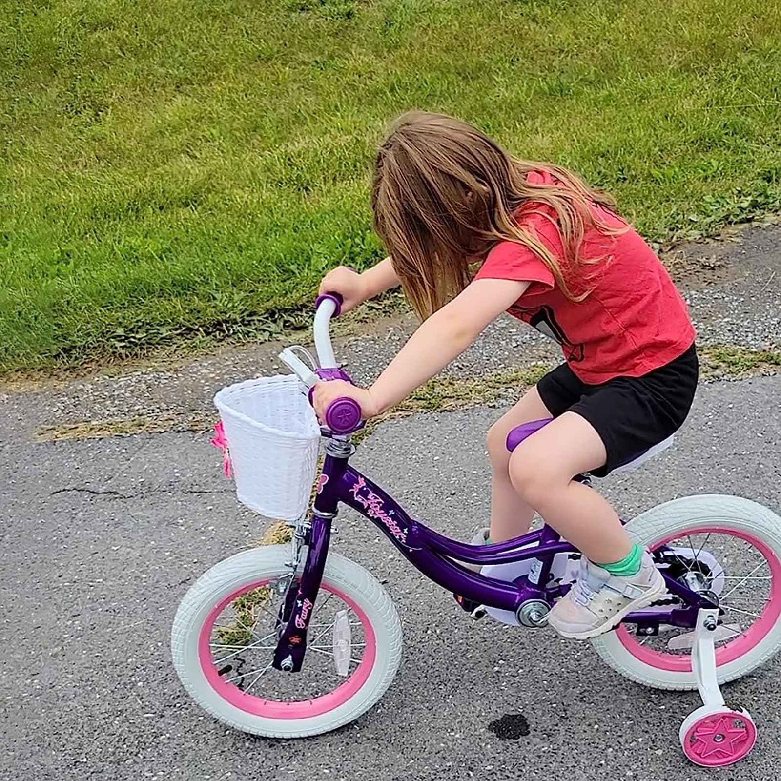 JOYSTAR 12 14 16 18 Inch Fairy Girls Bike for Toddlers & Kids Ages 2-8 Years - Kids Bicycle with Training Wheels, Handbrake & Basket - Perfect for Outdoor Play, Park Rides & Neighborhood Adventures