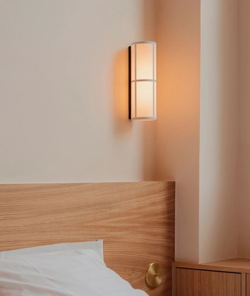 Lina Woven Fabric Wall Lamp - Modern Handwoven Rattan Light Fixture for Bedroom, Living Room & Nursery - Soft Ambient Lighting for Cozy Home Decor