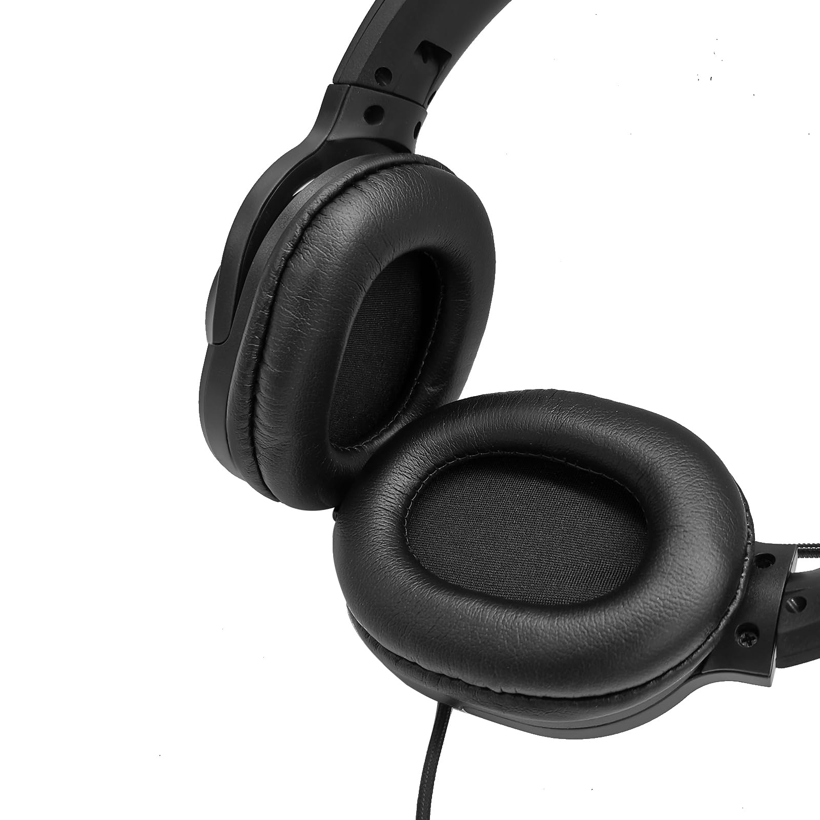 HELETUL 2-Way Radio Headphones with Mic - Ham Radio Intercom PTT Headset with Boom Microphone & Headband for Motorola 2-Pin Walkie Talkies (Binaural) - Perfect for Security, Construction & Outdoor Communication
