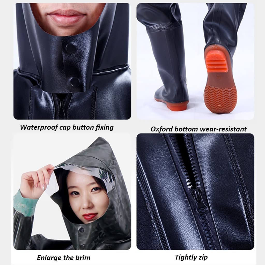 Full Body Wrap Chest Waders with Boots - Waterproof & Breathable Fishing Waders for Men & Women - Seam Sealed Bootfoot Design - Ideal for Fly Fishing, Duck Hunting & Outdoor Water Activities