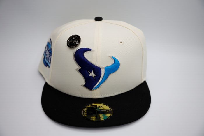 New Era Houston Texans Pro Bowl 2003 59Fifty Fitted Hat - Chrome & Black - Official NFL Snapback Cap for Men - Perfect for Football Games, Sports Events & Fan Collections