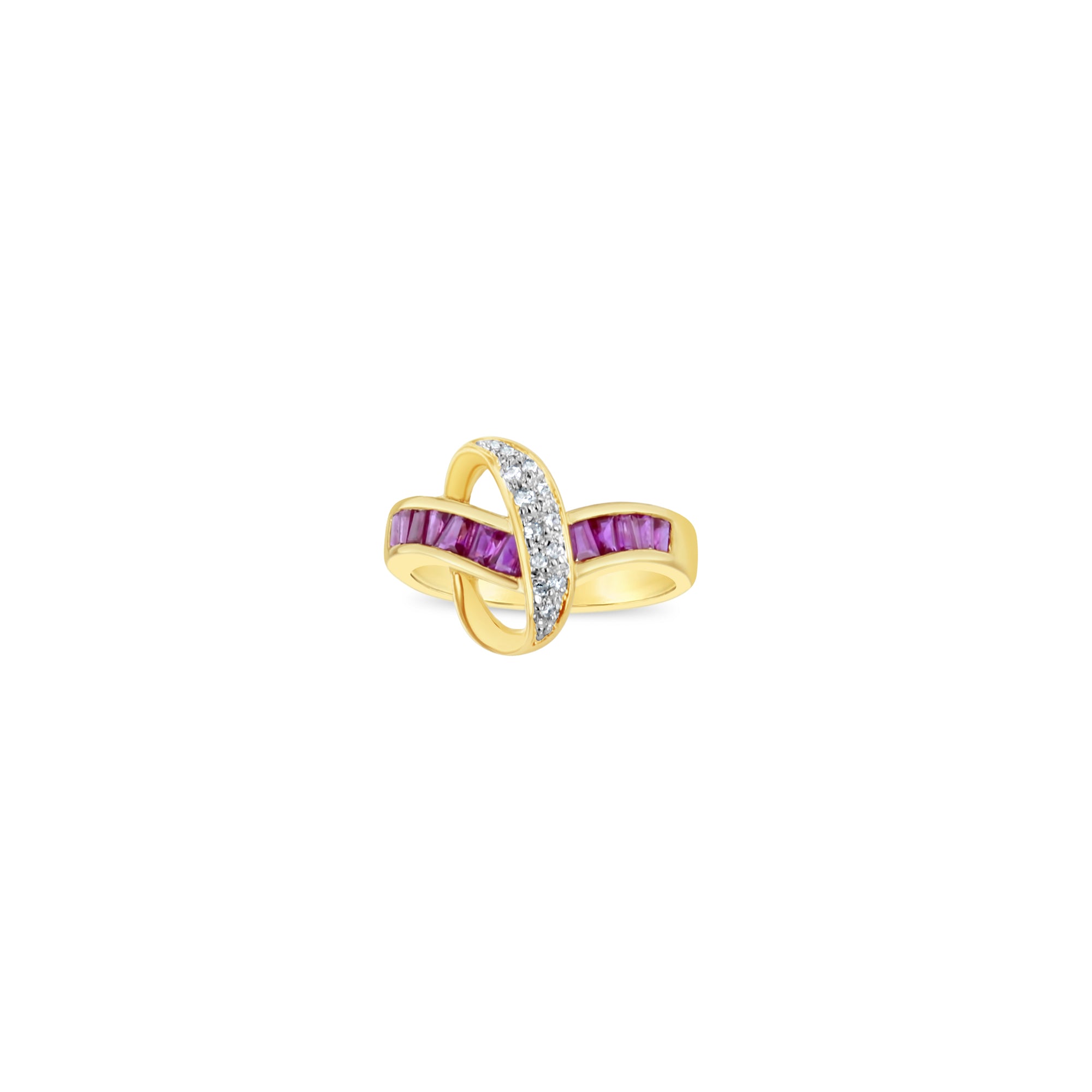 Exquisite Ruby & Diamond Pave Ring or Sapphire & Diamond Ring - Elegant Jewelry for Weddings, Anniversaries & Special Occasions