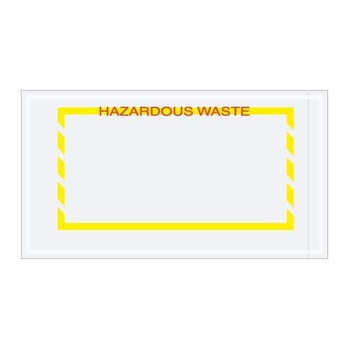 TapePlanet 5.5 x 10 Inch Hazardous Waste Transportation Envelopes - 1000 Pack, Yellow/Red Safety Mailers for Biohazard & Medical Waste Shipping