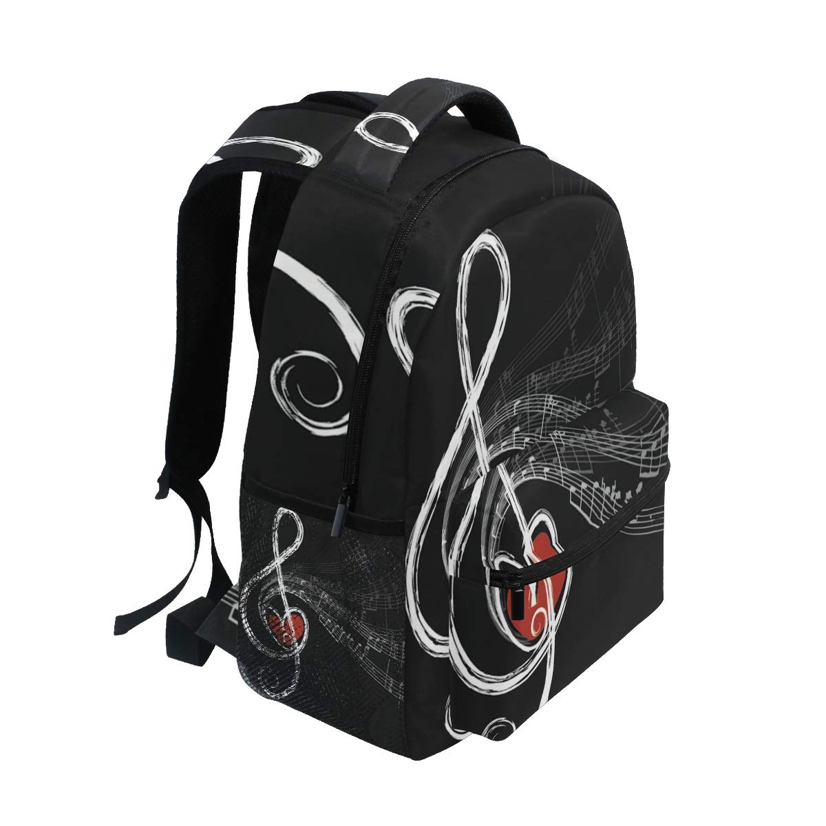 Pfrewn Summer Retro Music Note Backpack - Water Resistant Daypack for Men & Women, Musical Instrument Bag, Mini Backpack Purse for Travel, Sports & School Use