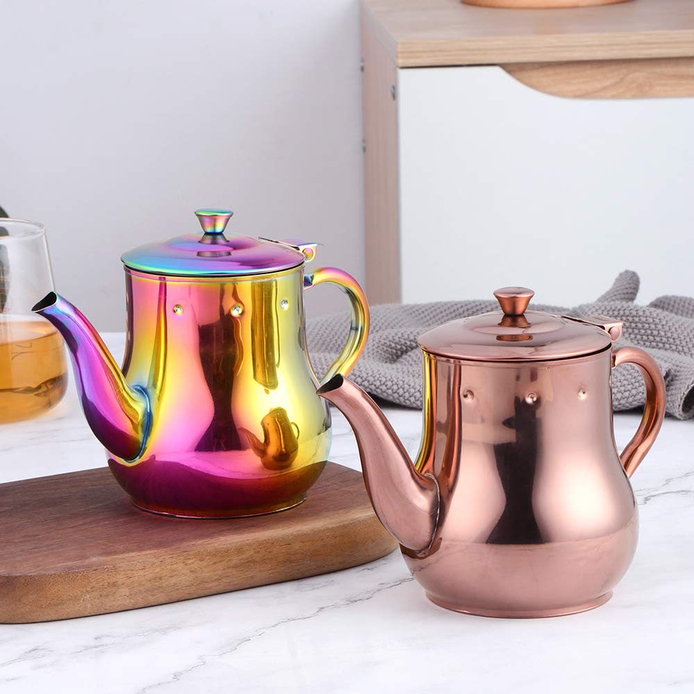 Premium Stainless Steel Teapot with Removable Tea Infuser - 500ml Mirror Finish Tea & Coffee Pot for Home, Office, or Gift - Perfect for Brewing Loose Leaf Tea, Herbal Infusions, and Coffee