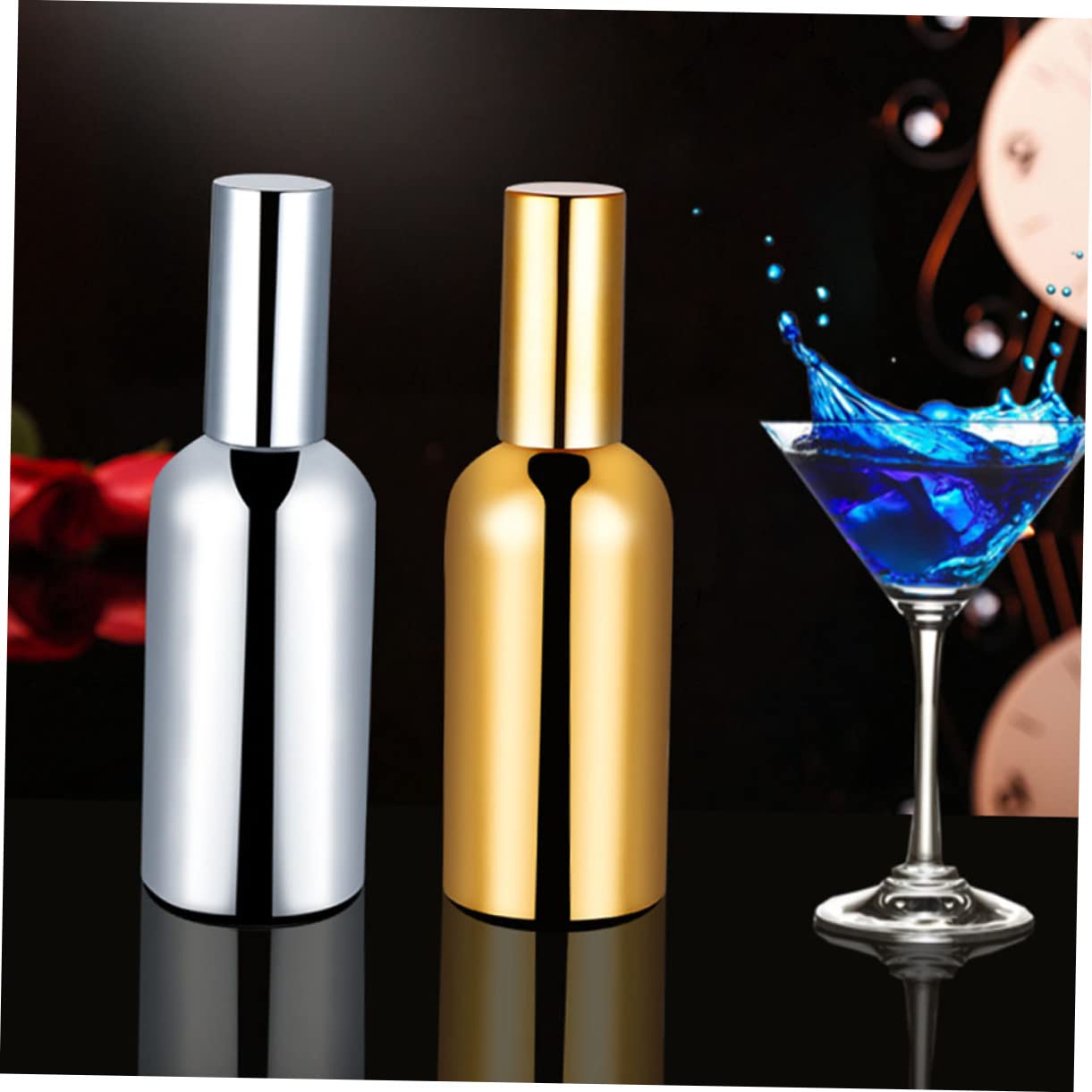 Premium 2-Pack Glass Spray Bottles for Cocktails, Perfume & Essential Oils - Non-Slip Base, Professional Bar & Home Use - Perfect for Mixologists, Bartenders & DIY Beauty Products