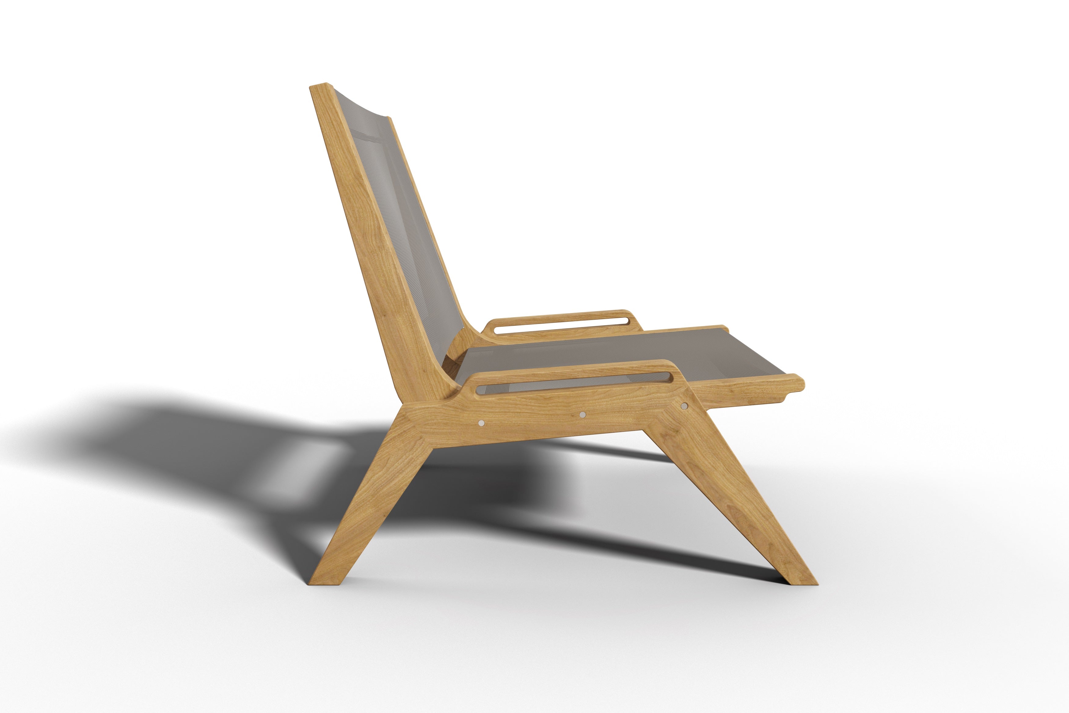 Premium Laurent Teak Outdoor Sling Chat Chair - Weather-Resistant Patio Lounge Chair for Garden, Poolside & Backyard Relaxation