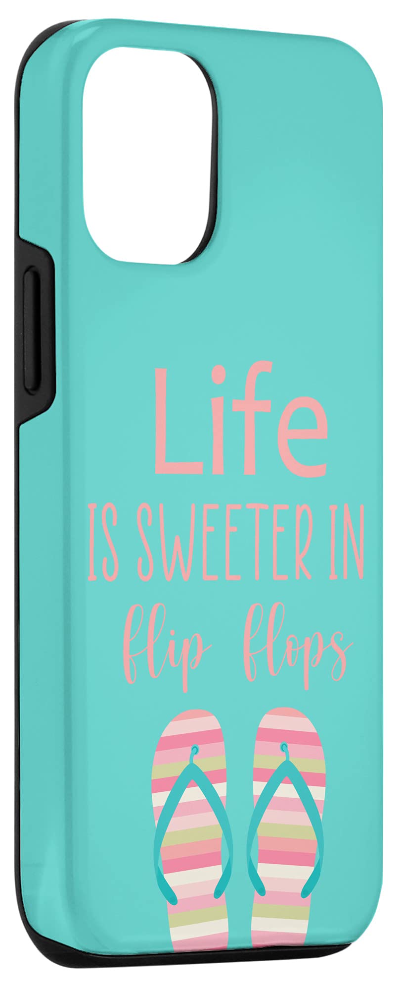 iPhone 12/12 Pro Phone Case - Summer Flip Flops Design Protective Cover | Perfect for Beach, Pool & Vacation Use