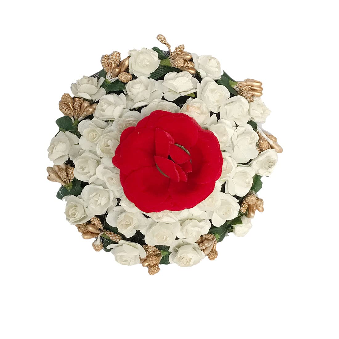 GadinFashion™ Artificial Flower Juda Hair Gajra for Girls - White Floral Hair Accessories for Weddings, Parties & Special Occasions - Pack of 1