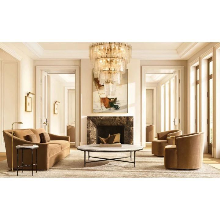 Corinna Multi-Layer Round Crystal Chandelier - 47 Inch Modern Ceiling Light Fixture for Dining Room, Living Room & Bedroom Lighting