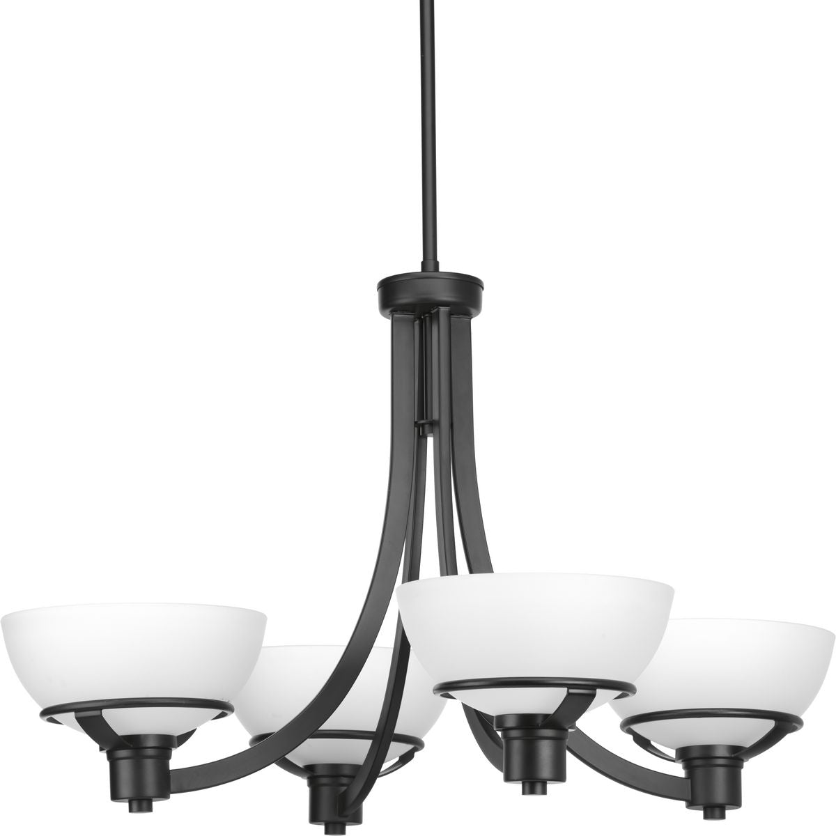 Elegant Domain Collection Four-Light Chandelier - Modern Crystal Ceiling Light Fixture for Dining Room, Bedroom & Living Room Decor