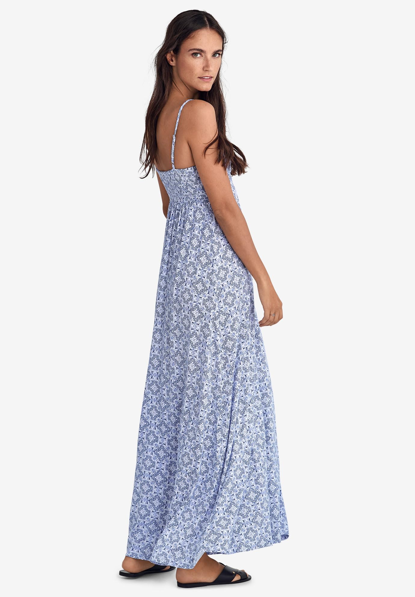 Ellos Women's Plus Size Knit Surplice Maxi Dress - Flowy Long Sleeve Casual Dress for Women, Perfect for Date Night, Office Wear & Special Occasions