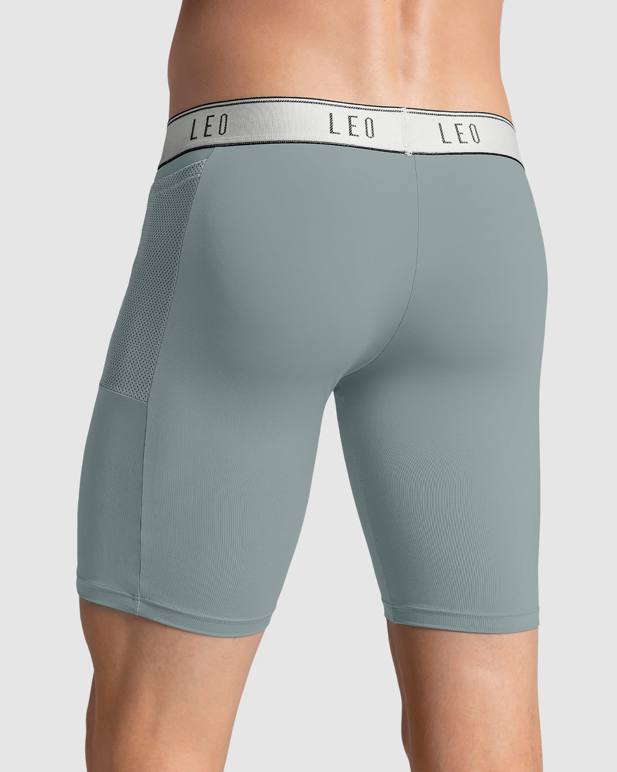 Breathable Long Athletic Boxer Briefs with Side Pocket - Moisture-Wicking Men's Underwear for Sports & Workout