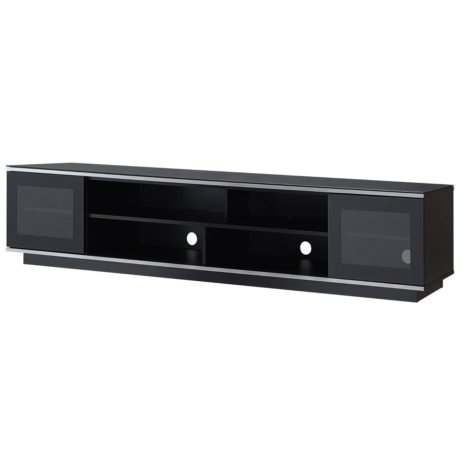 TAURIS™ DIABLO 1800 Black TV Stand Entertainment Center - Modern Media Console for Living Room, Home Theater & Gaming Setup