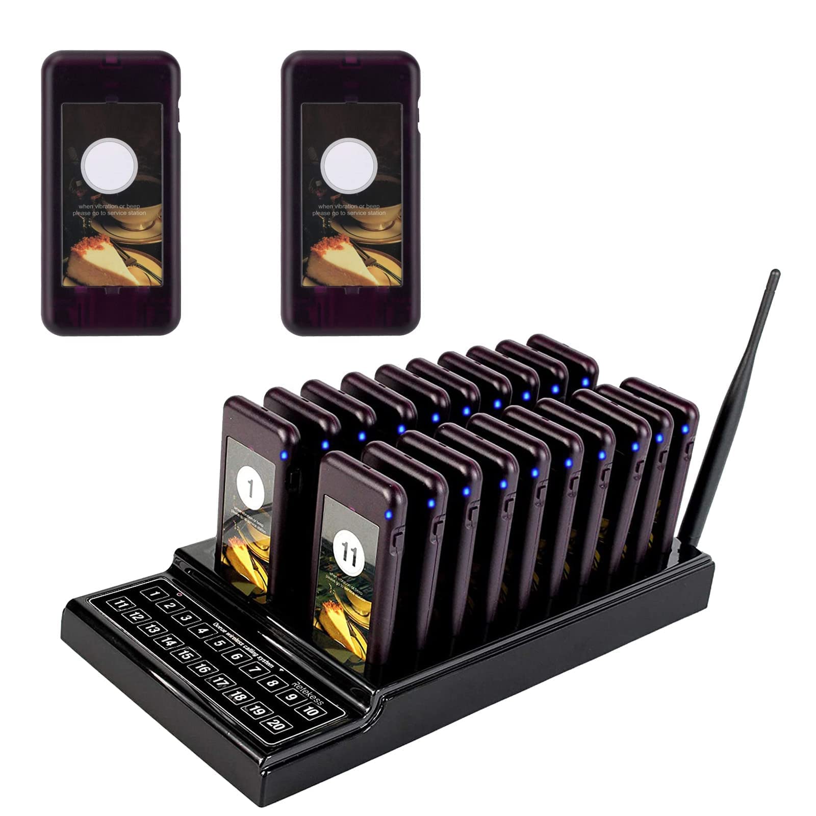 Retekess T111 Restaurant Pager System - 22 Wireless Buzzers with Vibration, Flashing & Sound Alerts for Food Trucks, Restaurants, Cafes, Churches | Durable Call Notification Devices for Efficient Customer Service in Fast-Paced Dining Environments