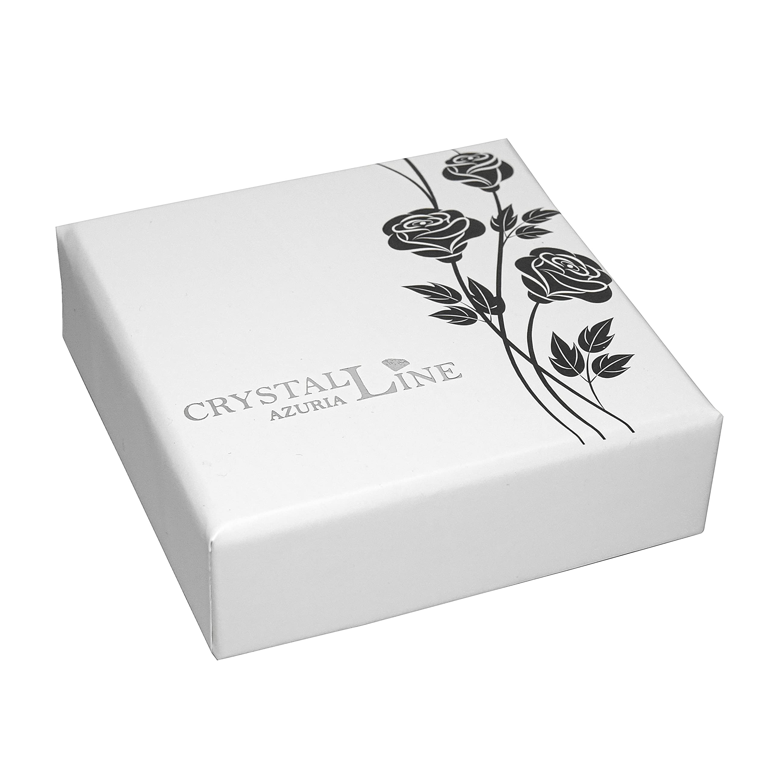 Crystalline Azuria Rhombus Cube Pendant Necklace - 18K White Gold Plated with White Zirconia Crystals - 18 Inch Chain for Women - Elegant Gift for Anniversary, Birthday & Special Occasions