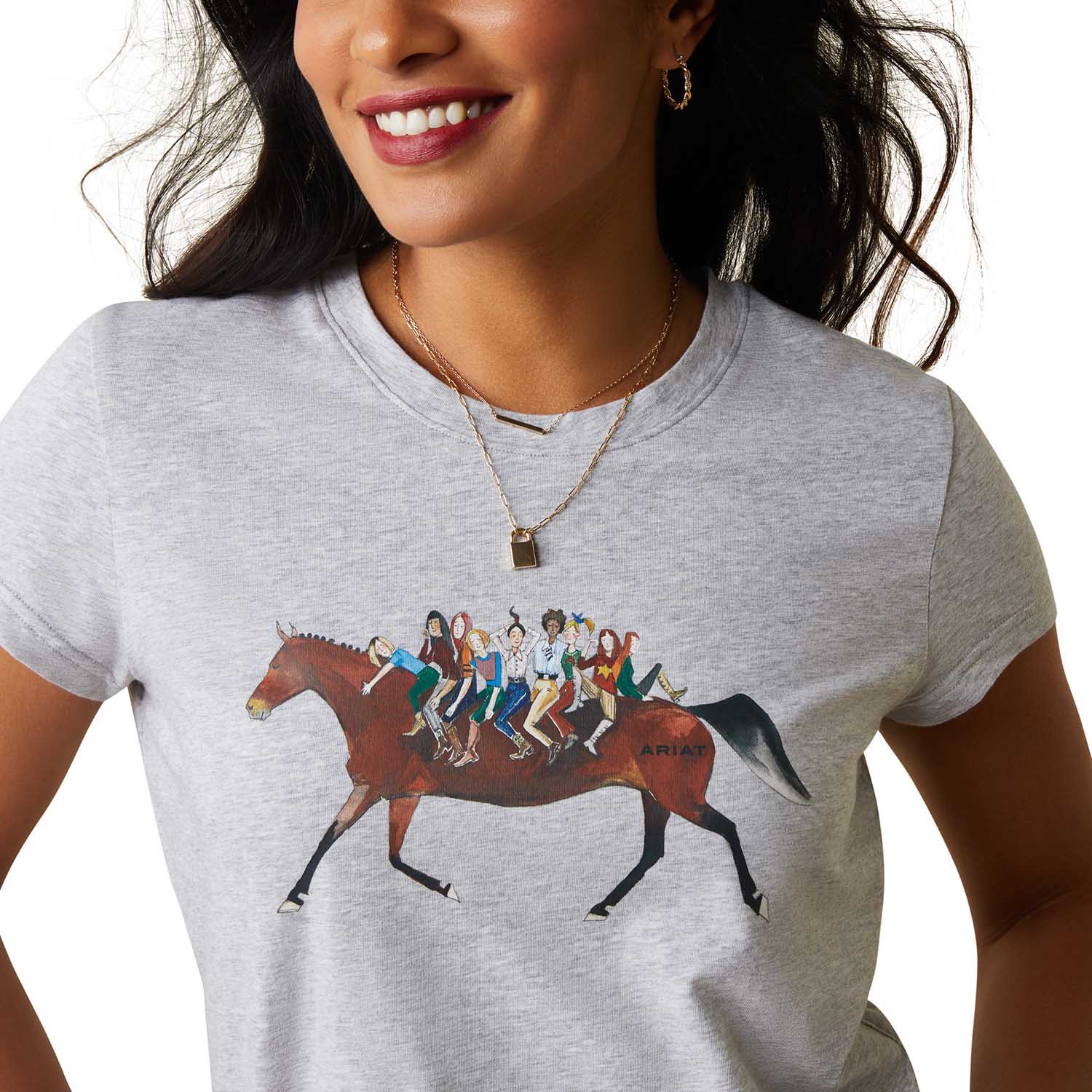 Ariat Women's Comfortable Harmony Short Sleeve T-Shirt - Soft Cotton Casual Top for Western Riding, Outdoor Activities & Everyday Wear