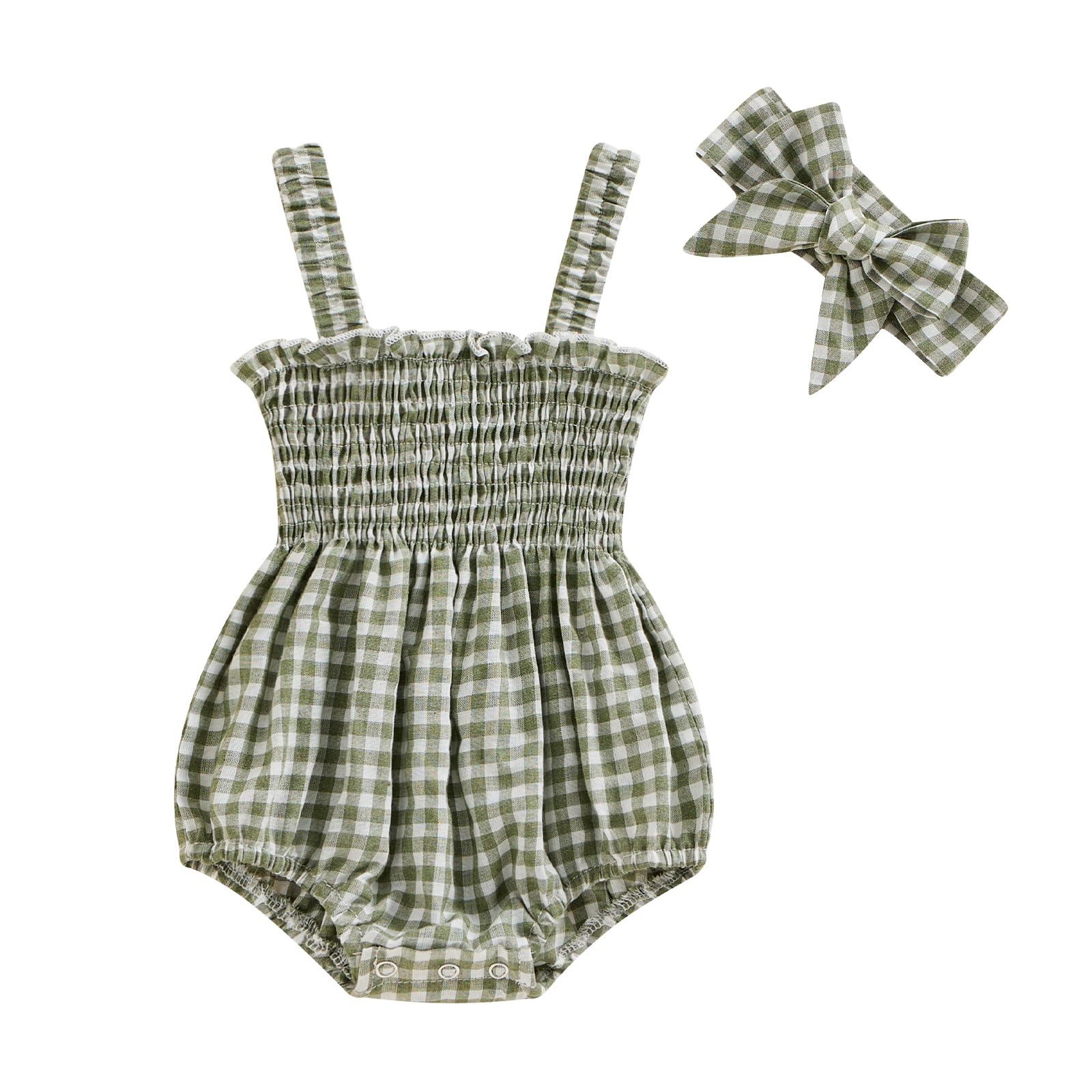 FOMOYUU Baby Girl Summer Romper Outfit - Sleeveless Jumpsuit Dress for Newborn 6-18 Months | Perfect for Beach, Park & Outdoor Play