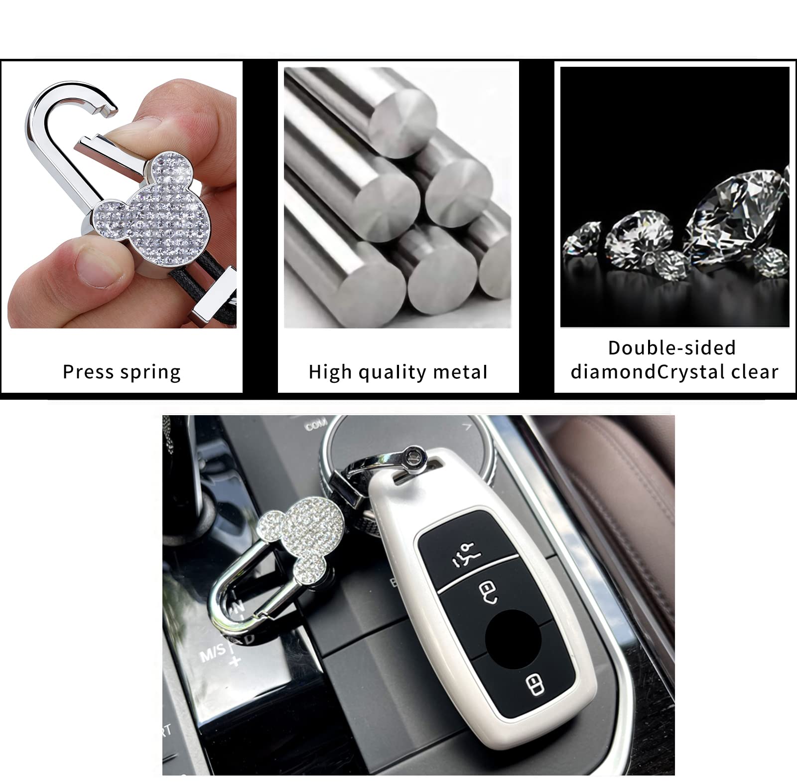 Cute Car Keychain for Men & Women - 2 Extra Key Rings | Gift & Travel
