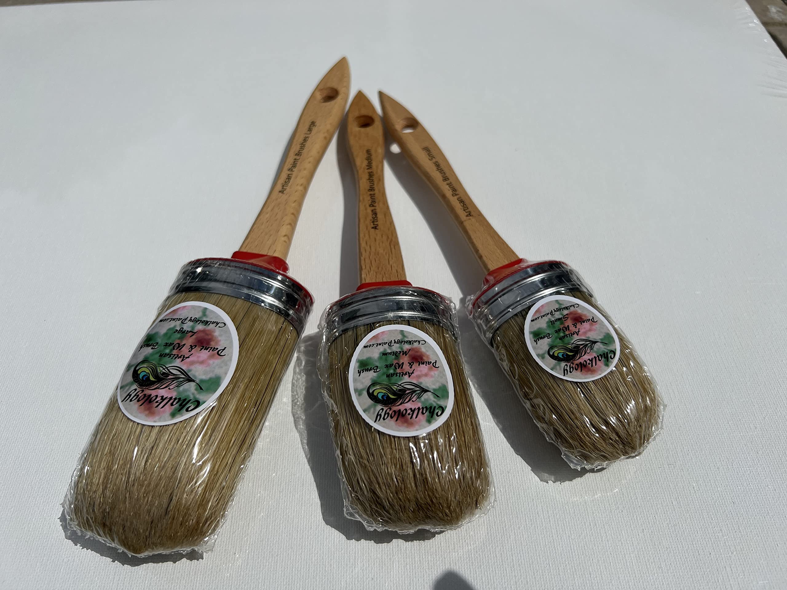 Premium Chalk Paint & Wax Brushes Set - Natural Bristles for Smooth DIY Finishing | Perfect for Furniture Upcycling, Home Decor & Craft Projects