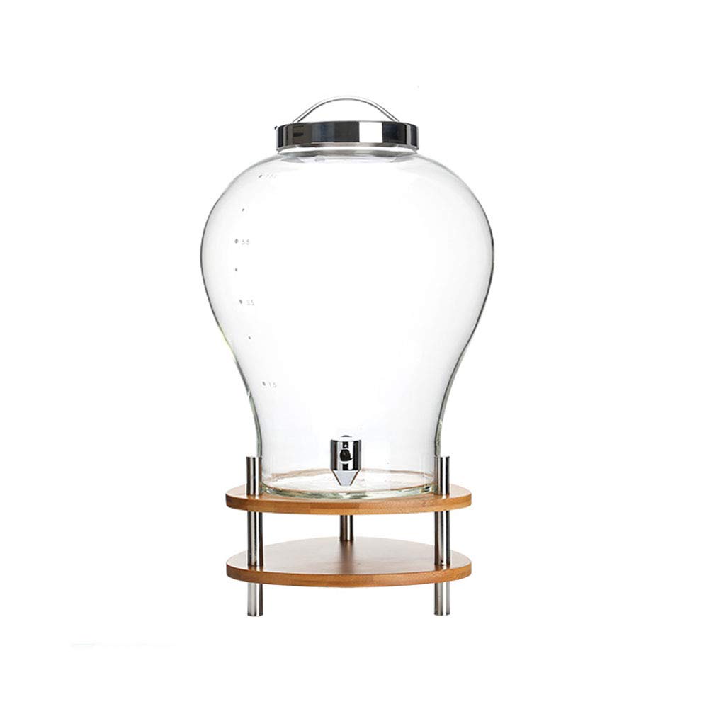 Premium Glass Beverage Dispenser with Stand - 8L (2 Gallon) Clear Drink Water Dispenser with Stainless Steel Spigot - Perfect for Parties, Weddings, Bars, BBQs, and Outdoor Events - Ideal for Lemonade, Iced Tea, Cocktails, and Punch Serving